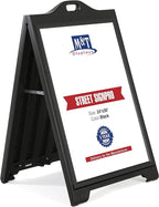 M&T Displays Sidewalk A-Frame + Floor Standing Poster Holder Bundle – 24x36” Outdoor Street SignPro & 18x24” Pedestal Sign Stand – Double-Sided Displays for Restaurant, Café, or Retail Ads
