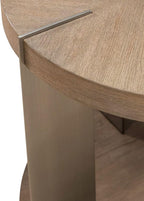 Liberty Furniture Harlow Living Room Round End Table - Sandstone & Satin Nickel