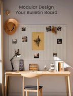 Large Felt Bulletin Board 48" x 36" Cork Board Alternative-12 Pack with 70 Safe Removable Adhesive Tabs, Cork Boards for Walls Cork Board for Home Office Classroom Pin Board-Cold White