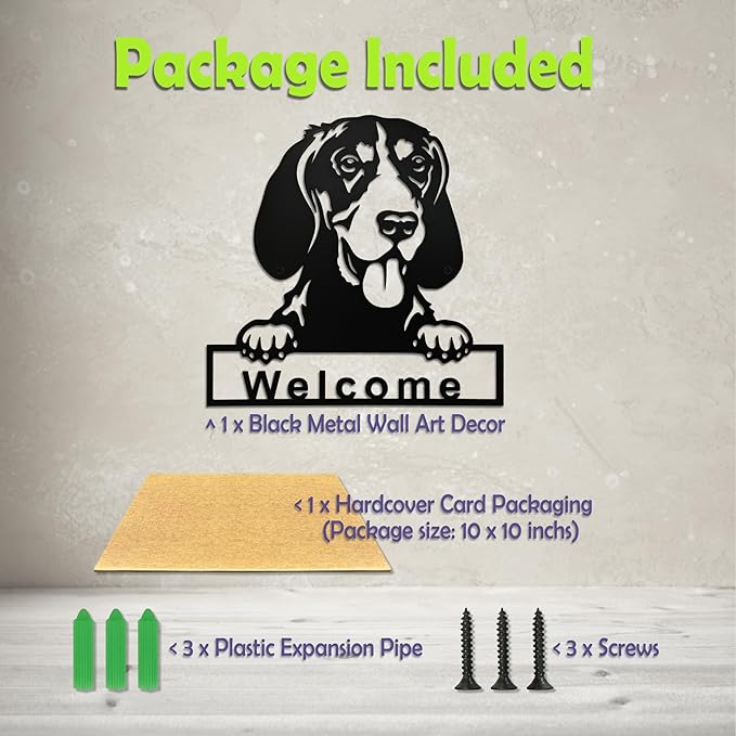 LACEEZEN Metal Dog Wall Art Home Decor Minimalist Hanging Appearance Dog Black Wall Sculptures Room & Living Room Front Entry Door Wall Garden Balcony 9.8"x 9.8"