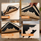 Rug Pad Gripper, 8 Pcs Reusable Non-Slip Rug Pads, for Hardwood Floors and Tiles No Damage, Keep Corners Flat, Double-Sided Adhesive Area Rugs