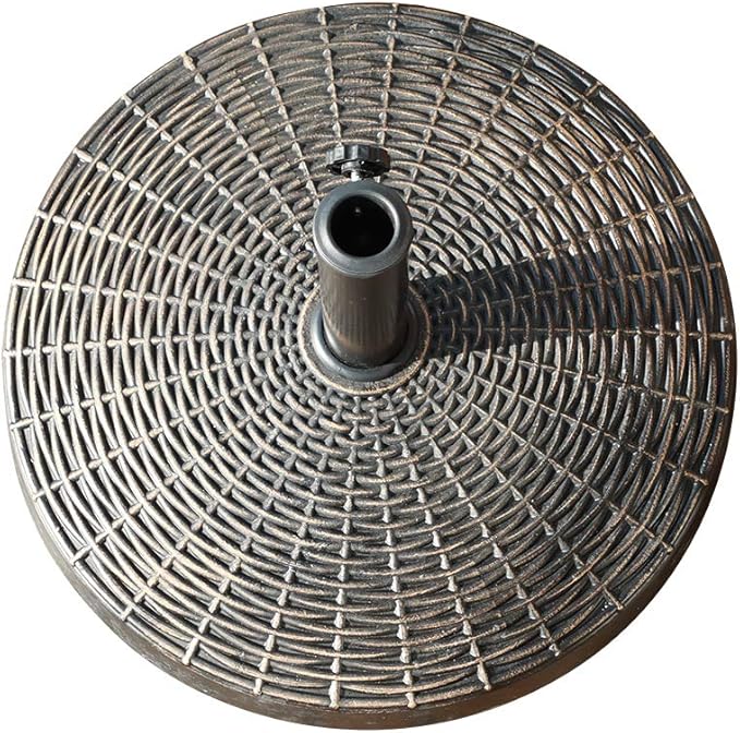 COBANA Patio Umbrella Base, Heavy-Duty Stand Resin Weights with Wheels for Outdoor Market Umbrella, 52lbs, Bronze