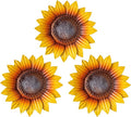 YEAHOME Sunflower Wall Decor - 9'' Metal Flower Wall Art Decorations 3 PACK Spring Yard Garden Sunflower Decor Hanging for Kitchen, Bathroom, Bedroom, Set of 3 Handmade Gift for Home, Indoor, Outdoor