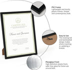 Giftgarden 8.5x11 Picture Frame Set of 18, Multi 8.5 by 11 Certificate Frames Bulk for Award Diploma Document office Wall or Tabletop Display, Black
