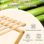 Bamboo Shoe Rack 6 Tier Foldable Shoe Rack Narrow Vertical Shoe Organizer Free Standing Shelf, Multifunctional Slim Storage for Entryway, Corner, Bedroom, Hallway, Wood Color