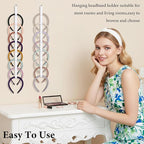 3 Pcs Headband Holder Organizer for Girl Headpiece Hanger Organizer White Hair Hoop Display Hair Accessories Organizers Bedroom College Dorm Decor Vertical Hanging Hairband Storage for Girls Women
