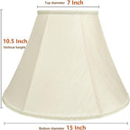 TOOTOO STAR Bell Lamp Shades, 7" x 15" x 10.5" Royal Style Spider LampShade or Table and Floor Lamps, Home Decor Beige Floor Lamp Table Lamp Shade