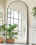 Suidia Arched Full Length Mirror, 71"x32" Floor Mirror Freestanding, Floor Standing Full Body Mirror with Stand for Bedroom, Hanging Leaning Mounted for Living Room Cloakroom, Black