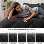 Love's cabin Twin Comforter Set Black, 5 Pieces Twin Bed in a Bag, All Season Bedding Sets with 1 Comforter, 1 Flat Sheet, 1 Fitted Sheet, 1 Pillowcase and 1 Pillow Sham