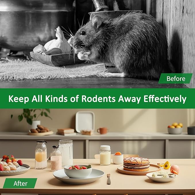 Mouse Rodent Repellent, 24 Pack Peppermint Oil Mouse Repellent Balls for Rats Mice Deterrent, Natural Mouse Traps for Indoor Outdoor Use, Keep Rodents Away from Garden and Home, Family & Pet Safe