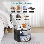 AOODA Oversized Clear Hat Storage Bag for Women, Holds up to 7 Caps Cowboy Hat Organizer for Closet, Wide Brims Hat Case with Carrying Handles (Black)