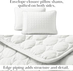 Southshore Fine Living, Inc. King Size White Quilt Bedding Set with 2 Pillow Shams, Quilted Summer Comforter, King Size, Light Weight Bedspread, California/King Quilt Coverlet, Bright White