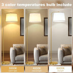 Floor Lamp for Living Room, Dimmable Modern Floor Lamps for Bedroom, Remote Control Modern Corner Standing Lamps, Nursery Industrial Adjustable Arc Tall Lamp with 9W Bulb for Office Reading