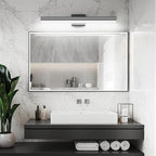 Ralbay Modern Black Bathroom Light Fixtures 5 Color Temperature Dimmable 31.5inch 30W Acrylic LED Black Bathroom Vanity Lighting Fixtures Over Mirror