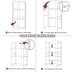 Crofy No Assembly Folding Bookshelf for Living Room, 3 Tier White Collapsible Book Shelf for Home Office, Portable Bookcase Storage Organizer