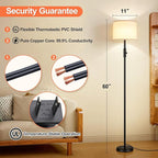 【Upgraded】 Dimmable Floor Lamp for Living Room,1000 Lumens Bulb Included, Modern Floor Lamps Simple Design with Linen Shade, Tall Standing Lamp for Bedroom Office Dining Room, Black Pole Lamp