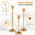 Candlestick Holders Brass Gold Metal Taper Candle Holders, Set of 6 Vintage Decorative Centerpiece Candelabra Tall Candle Stands for Table Mantel Wedding Housewarming