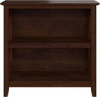 Bush Home Key West Small 2 Shelf Bookcase in Bing Cherry, Compact Home Organizer, Vertical Storage Solution, Bookshelf for Office or Living Room