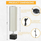 Modern Floor Lamp with Wooden Base, 58-inch Tall, White Shade, Foot Switch, 60W E26 Compatible