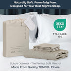 Olive + Crate Tencel Eucalyptus Cooling Duvet Cover Set - Hypoallergenic, Lyocell Tencel Duvet Cover - Soft, Temperature Regulating with Hidden Button Closure & Corner Ties - California King, Beige