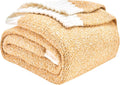 CozeCube Super Soft Fullfy Microfiber Reversible Knitted Blankets, Warm Cozy Fuzzy Plush Throw, Orange and White Melange Throw Blanket for Couch Bed Sofa, 50" x 60"