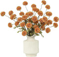 DuHouse 6pcs Artificial Flowers Faux Silk Pompon Mum,Silk Small Mini Chrysanthemum Ball with Stems for DIY Bouquets Centerpieces Vase Home Table Kitchen Decorations(Vintage Yellow)