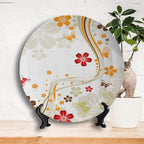 Ceramic Plates, Floral Decorative Ceramic Plates, Swirling Florets Fragrance Botanical Beauty with Wavy, 10 Inch, for Dining, Parties, Wedding, Multicolor