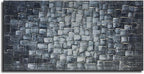 MyArton Large Abstract Silver Square Wall Art Hand Painted Modern Textured Oil Painting on Canvas Ready To Hang 60x30inch