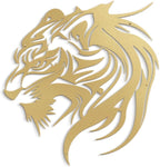 SIGNLEADER Metal Wall Art Decor Lion Minimalist Modern Abstract Wall Sculpture Hangings Home Decoration for Living Room, Bedroom, Bathroom, Kitchen, Outdoor - 18" Gold