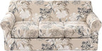 KRFOONN 4 Piece Stretch Sofa Couch Covers for 3 Cushion Couches Printed Sofa Slipcover with 3 Separate Seat Cushion Covers Washable Sofa Slip Covers Furniture Protector for Pets Kids (Large, 26)
