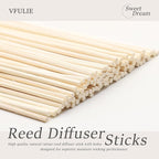 VFULIE 100PCS Reed Diffuser Sticks, 10 Inch Natural Rattan Wood Sticks Essential Oil Aroma Diffuser Sticks Refill Replacement for Aroma Fragrance (Primary Color)