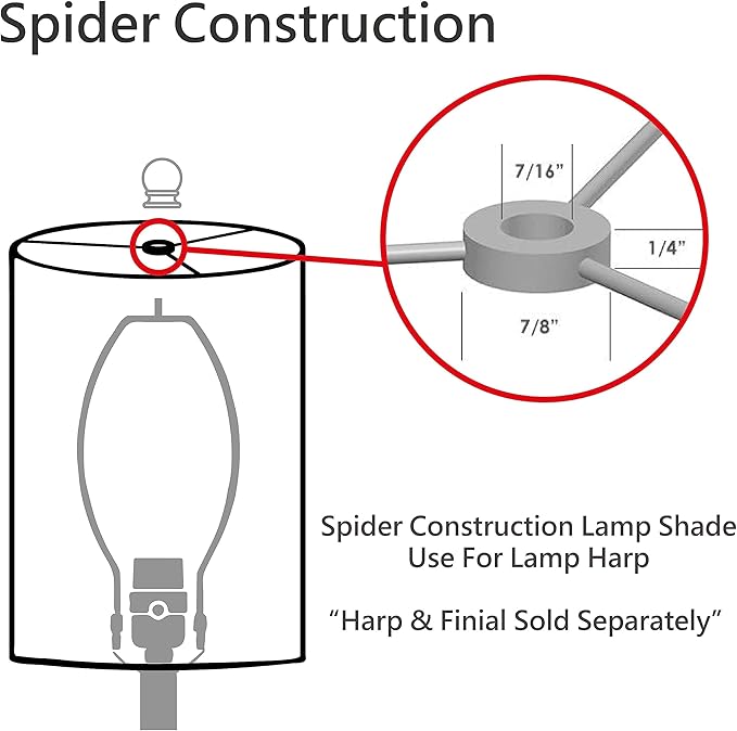 Aspen Creative 32688 Transitional Empire Shape Spider Construction Lamp Shade, Off White with Leaves and Petals in Paper, 7" Top x 13" Bottom x 9-1/2" Slant Height