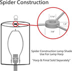 Aspen Creative 32688 Transitional Empire Shape Spider Construction Lamp Shade, Off White with Leaves and Petals in Paper, 7" Top x 13" Bottom x 9-1/2" Slant Height
