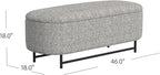 HomePop Ellipse Modern Storage Bench with Metal Legs |Homepop Home Décor|Bench with Storage for Living Room & Bedroom - Gray