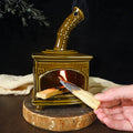 Handcrafted Dark Green Ceramic Palo Santo Holder & Incense Burner - Compact Meditation Accessory for Burning of Palo Santo Sticks & Cones - Zen-Inspired Home Decor Gift for Energy Cleansing