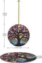Tree of Life Ornament Christmas Decoration Christmas Tree Ornaments Gift Round Ceramic Bauble Present Holiday Keepsake