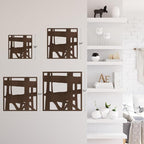 SIGNLEADER Metal Wall Art Decor Abstract Lines Minimalist Modern Abstract Wall Sculpture Hangings Home Decoration for Living Room, Bedroom, Bathroom, Kitchen, Outdoor - 18" Bronze