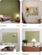 Fluxynara Large Felt Bulletin Board 48" x 36" Cork Board Alternative - 6 Pack with 40 Safe Removable Adhesive Tabs, Cork Boards for Walls Cork Board for Home Office Classroom Pin Board (Olive Green)
