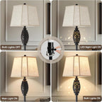 Luvkczc Vintage Floor Lamp with Cutout Design & Glowing Light - Resin Elegant Standing Lamp for Living Room, Bedroom, Office (Includes Bulb)