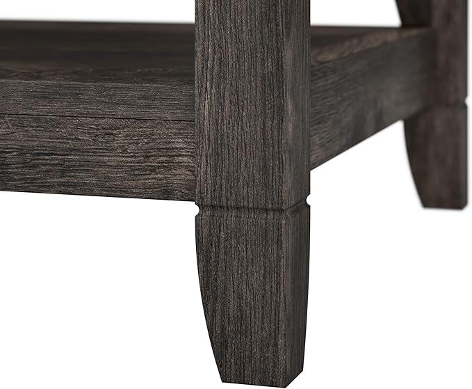Bush Home Tall 5 Shelf Bookcase for Living Room or Home Office, Large Bookshelf, Modern Farmhouse Style, Key West Collection, Dark Gray Hickory