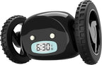 CLOCKY Extra Loud Alarm Clock for Heavy Sleepers on Wheels Rolls Runaway Vibrating Easy To Set Super Smart Snooze Digital Bed Shaker Alarm Clock Funny Gift for Adults Kids Teens Bedroom (Black Wheels)
