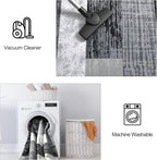 FlyDOIT Modern Geometric Patchwork Area Rug, 2.7x10 Grey Runner Rugs for Living Room, Rockwood Collection Indoor Rugs for Bedroom, Throw Carpet Floor Decor for Entryway Dining Room Office Nursery