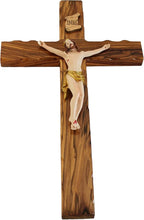 Holy Land Market Olive Wood Cross from Bethlehem - Includes Certificate & Prayer Card, 14 Inch Wall Hanging Decor