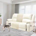 Recliner Sofa Covers 100% Waterproof Velvet L Shape Recliner Couch Covers for Dogs Pets Washable Anti Slip 1 Additional Couch Cover for Reclining Couch (Additional Seat, Ivory White)