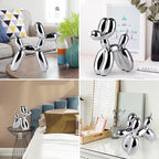 Silver Balloon Dog Decor,Balloon Animal Decor,Shelf Decor Preppy Room Decor,Cute Statue Home Decor, Bedroom Modern Sculpture Desk Decor,Office Gold Decorations Small Figurines