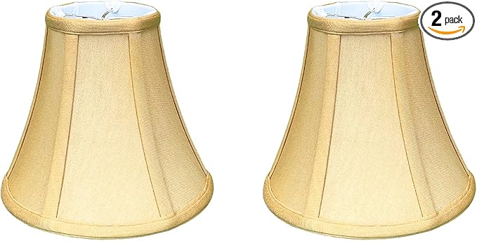 Royal Designs, Inc. BSO-704RC-8AGL-2 True Bell Basic Lamp Shade with Round Clip, 4 x 8 x 7.25, Antique Gold, 2-Pack