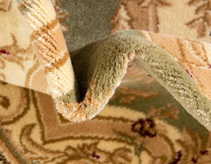 Rugs.com Chateau Collection Rug - 8' x 10' Oval Green Medium Pile Rug