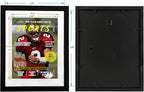 Goldfinch 4 Packs Sports Magazine Frames Displays Magazines Measuring 8.5 x 11.25 or 8.25 x 11 inches with Double White Core Matting, Deep Frame Moulding, with Installed Hangers