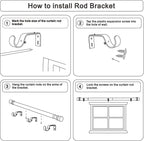 Curtain Rods for Windows 16 to 200 Inches Adjustable Length 1 Inch Diameter Window Curtain Rod with Aluminium Finials, Flash Gold