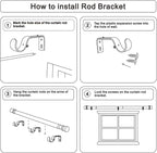 Curtain Rods for Windows 16 to 144 Inches Adjustable Length 1 Inch Diameter Window Curtain Rod with Aluminium End Cap, Antique Bronze